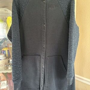 Nike Dark Gray Embroidered Logo Snap Jacket